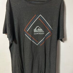Quiksilver Men's Charcoal Tee with Geometric Logo
